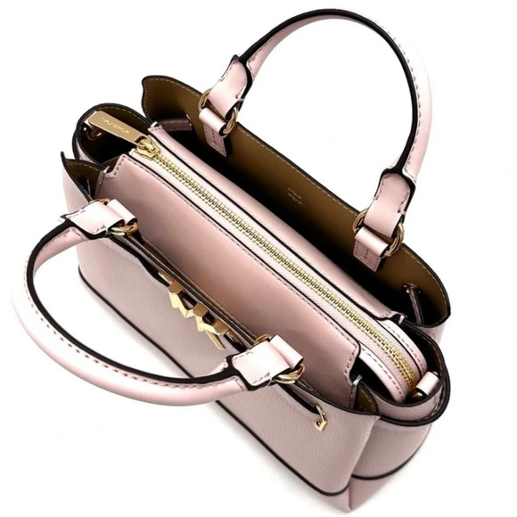Michael Kors Reed Small Satchel Crossbody Bag & Large Trifold Wallet Light Pink - Picture 7 of 16